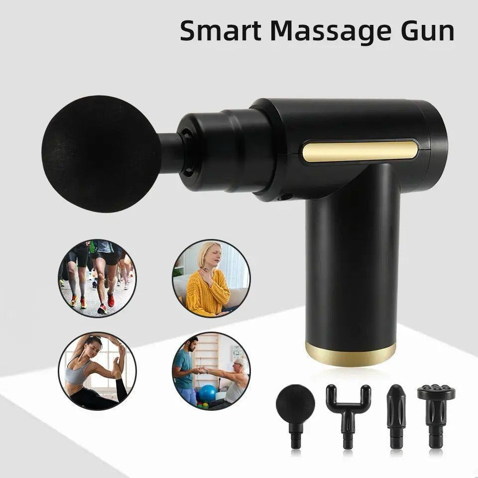 4 In 1 Massage Gun for Pain Relief | Deep Tissue Percussion Massager With 4 Attachments